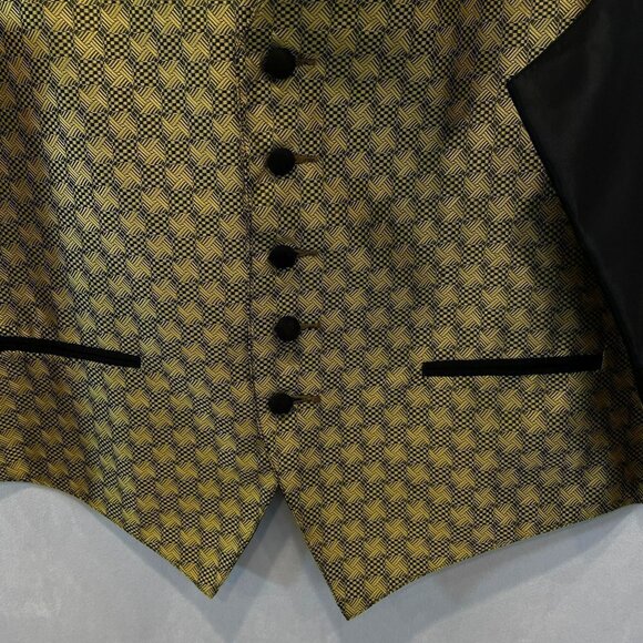 Neil Allyn Men's Formal Vest in Gold Front/ Black Back Size Large Wedding DJ - Picture 4 of 8